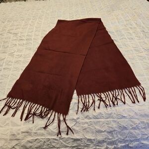 🧣 Vintage Christian Dior Cashmaire Scarf – Burgundy – 52" x 12" – Unisex